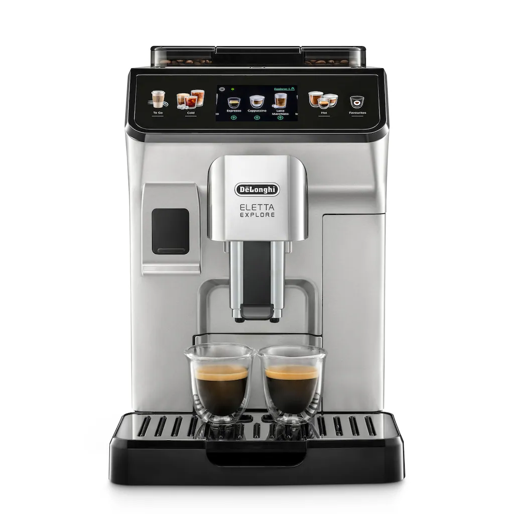 De'Longhi Kaffeevollautomat ?Eletta Explore ECAM450.55.S - 40 Rezepte, hei?er & kalter Milchschaum?, 3,5" Touch-Display, herausnehmbare BrÂ¨Â¹hgruppe, einstellbarer Mahlgrad