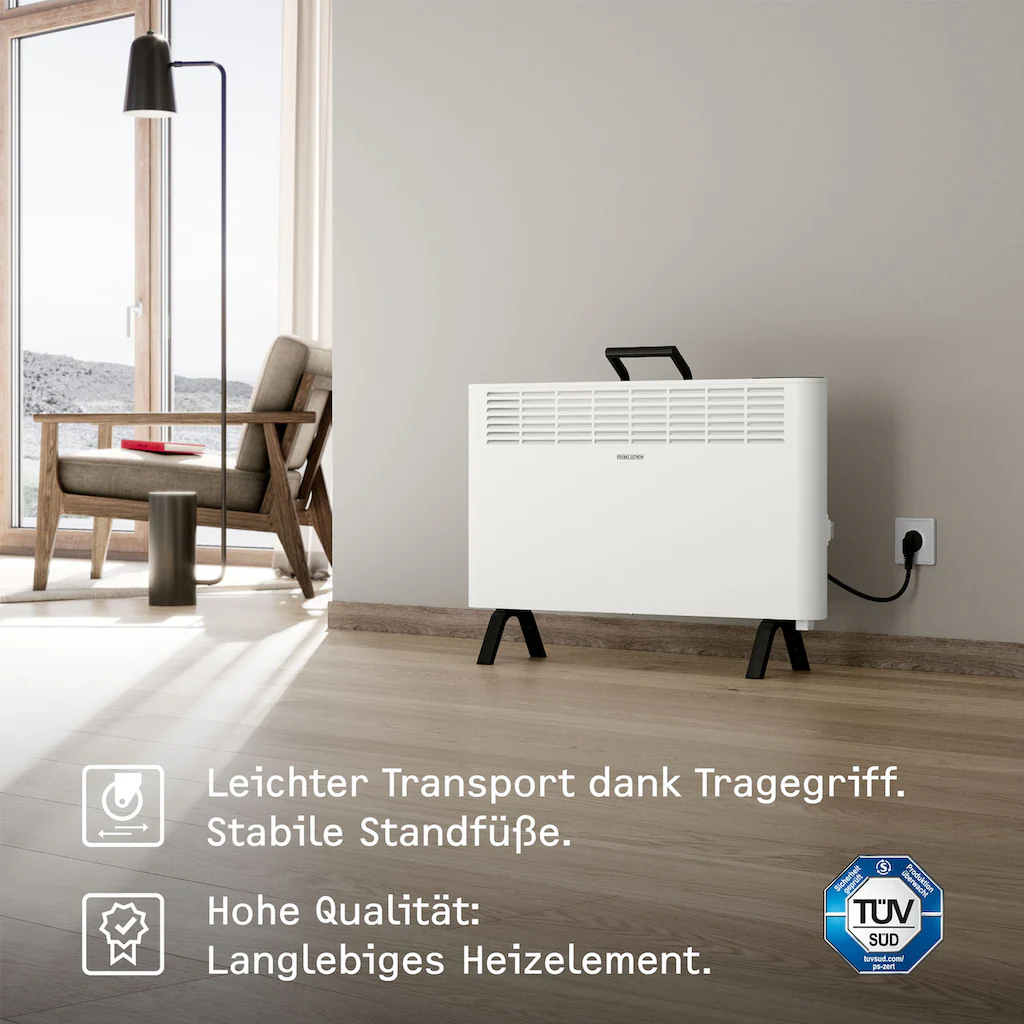 STIEBEL ELTRON Konvektor ??CNS 2000 Plus LCD move?, Standkonvektor engergiesparend, wei?, 2 kW?, fÂ¨Â¹r ca. 25 m2, LC-Display, Wochentimer