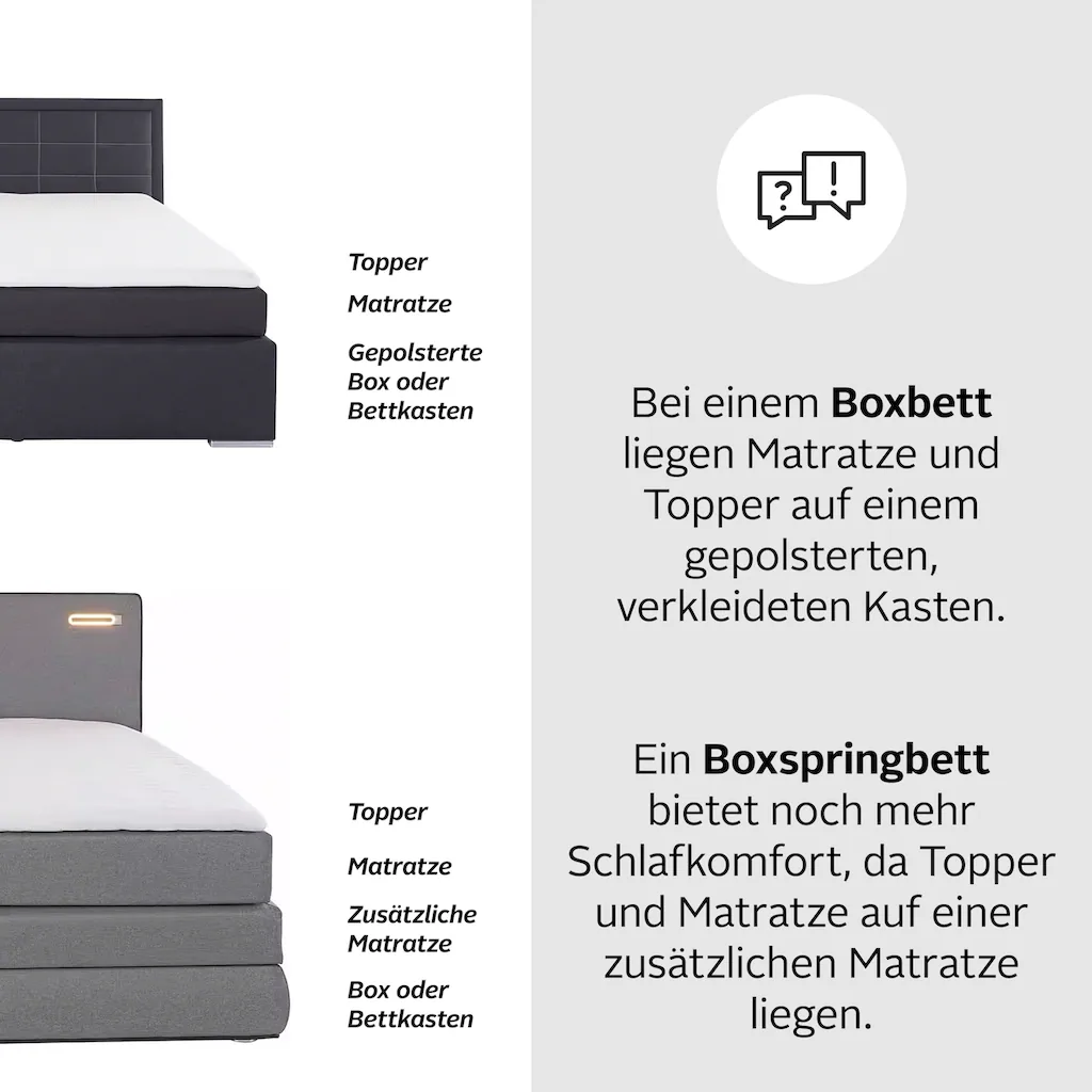 COTTA Boxspringbett ?Simba?, Topseller! wahlweise mit oder ohne Matratze und Topper bestellbar