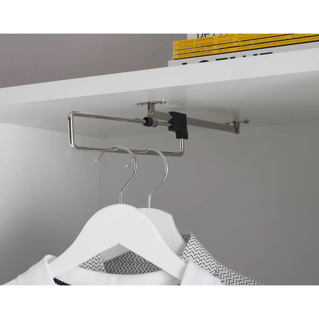 Schlafkontor SchwebetÂ¨Â¹renschrank ?Heimo/Fast Schrank Kleiderschrank Garderobe?, geringe Tiefe, ausziehbarer Kleiderstange, Garderobenschrank, 6 B?den