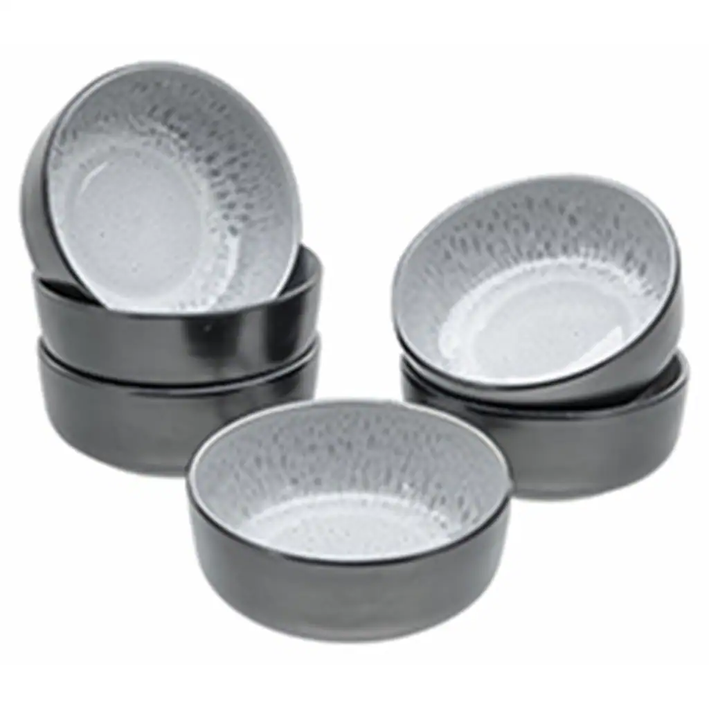 CreaTable MÂ¨Â¹slischale ?Nordic Fjord?, 6 tlg., aus Steinzeug, Salatschale, Snackschale, ? 15,5 cm, 960 ml