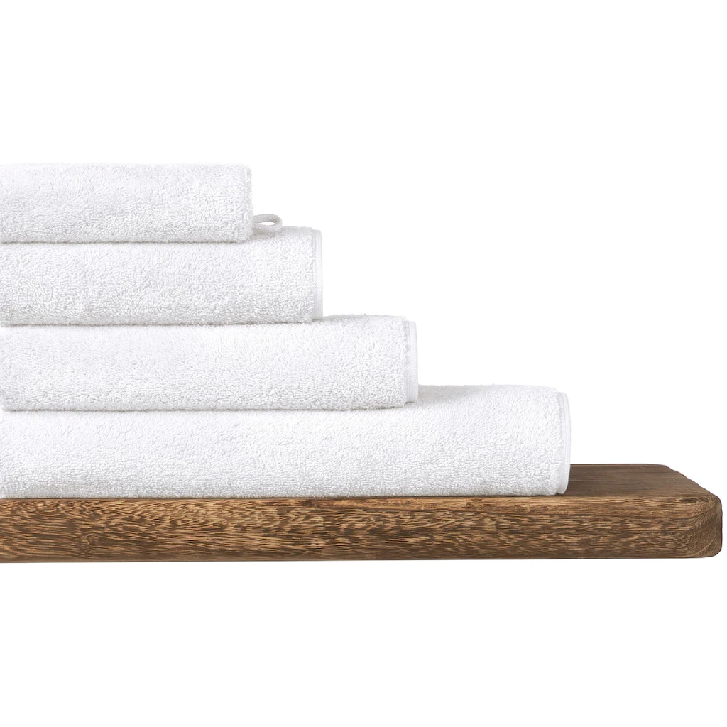 Schiesser HandtÂ¨Â¹cher ?Milano aus 100% Baumwolle mit eleganter BordÂ¨Â¹re in Hoch-Tief-Optik?, (Set, 4 St., 4er Set HandtÂ¨Â¹cher 50 x 100 cm), Made in Green