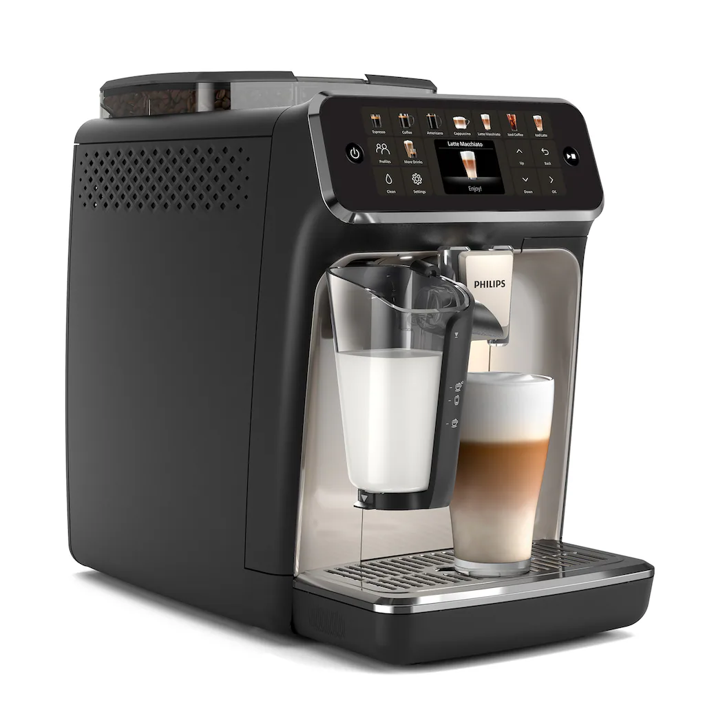 Philips Kaffeevollautomat ?EP5547/90 5500 Series, 20 Kaffeespezialit?ten (hei? oder eisgekÂ¨Â¹hlt),?, LatteGo-Milchsystem, SilentBrew Technologie, Schwarz verchromt