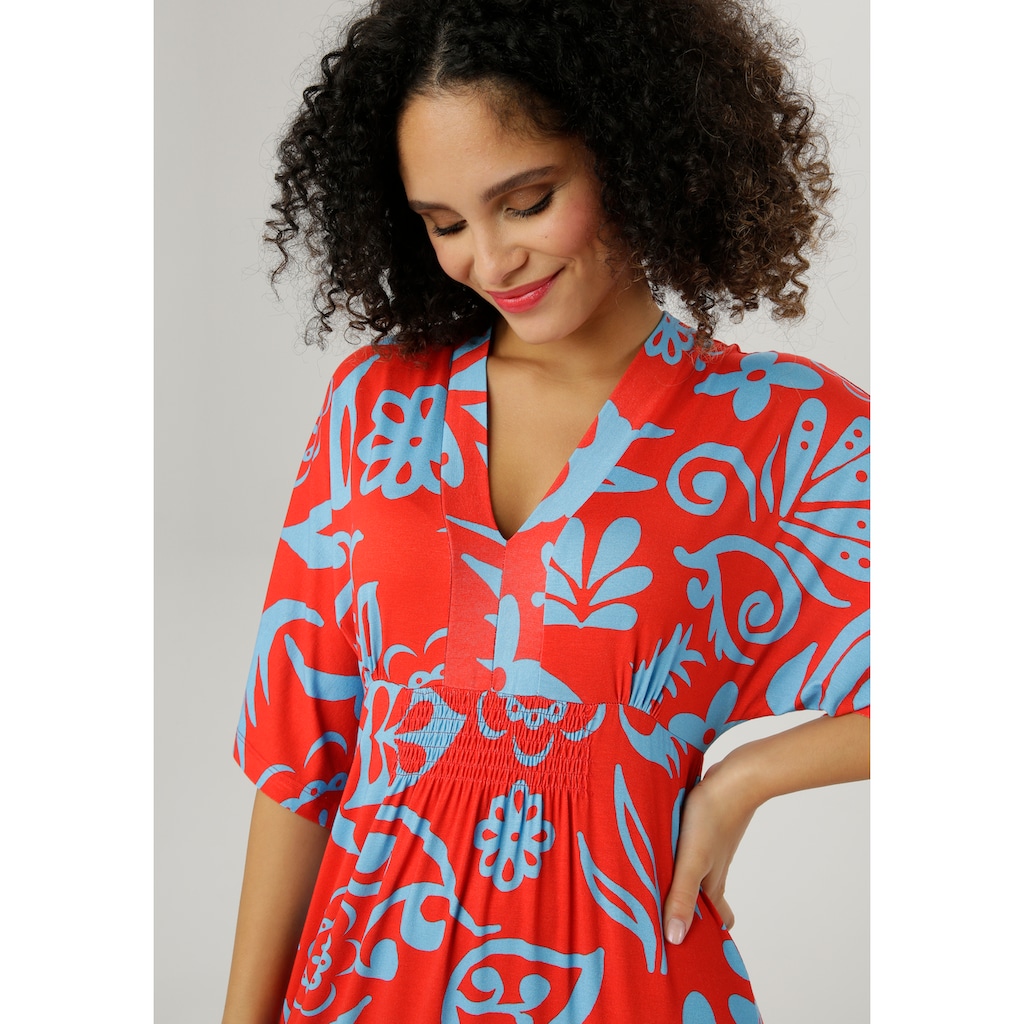 Aniston SELECTED Maxikleid, mit weiten, 3/4-langen ?rmeln